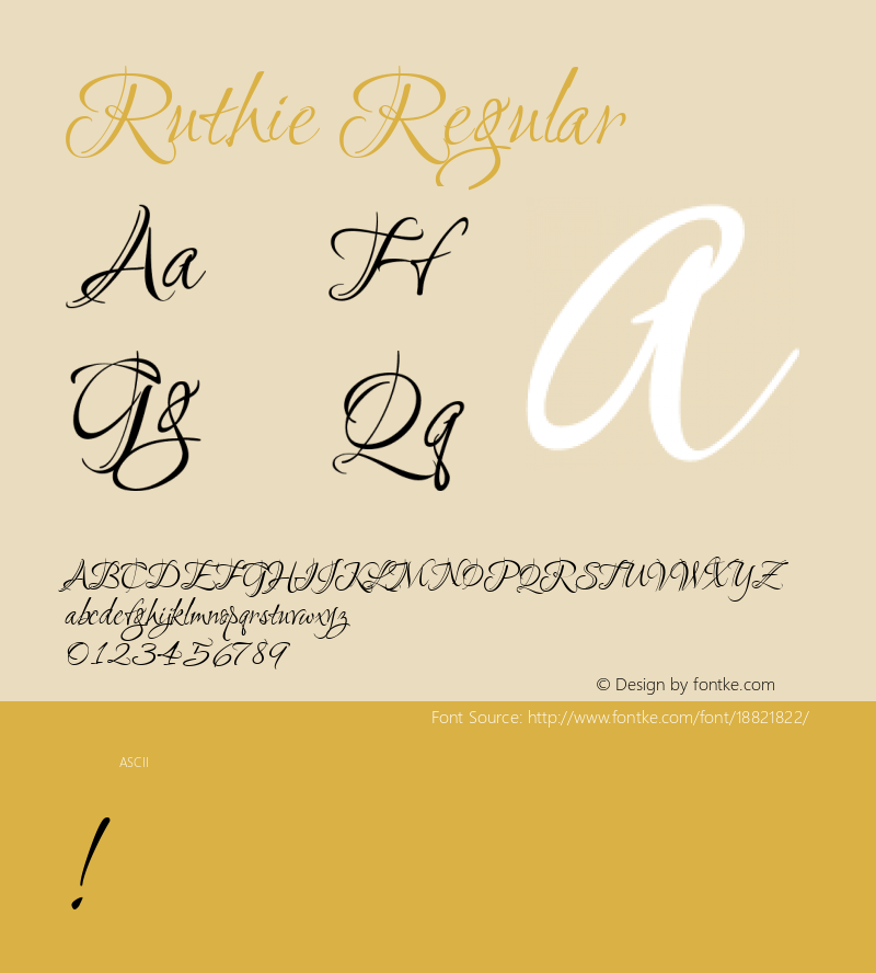 Ruthie Regular Version 1.003; ttfautohint (v1.4.1)图片样张