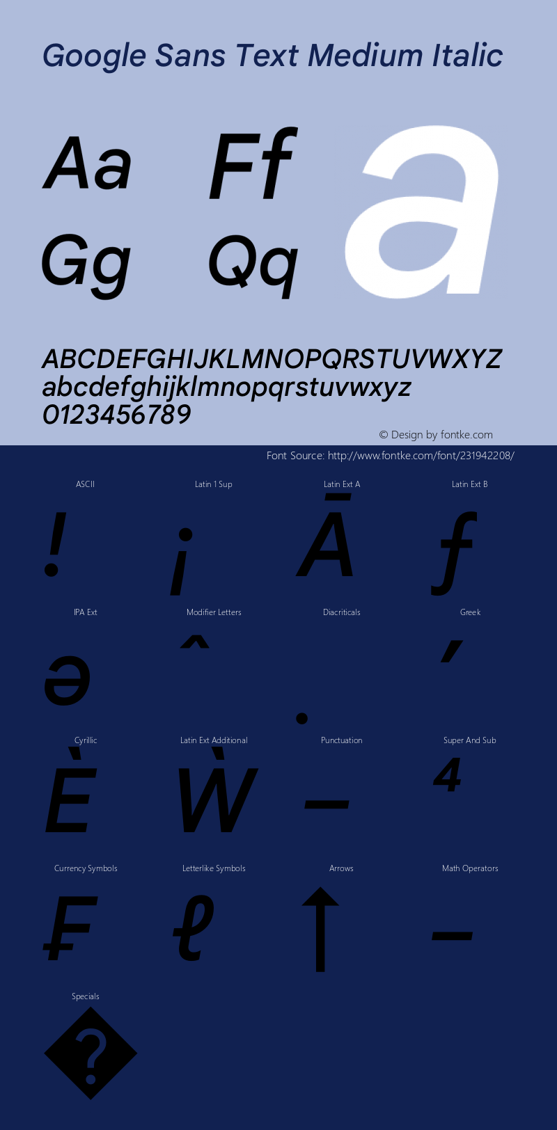 Google Sans Text Medium Italic Version 3.000图片样张