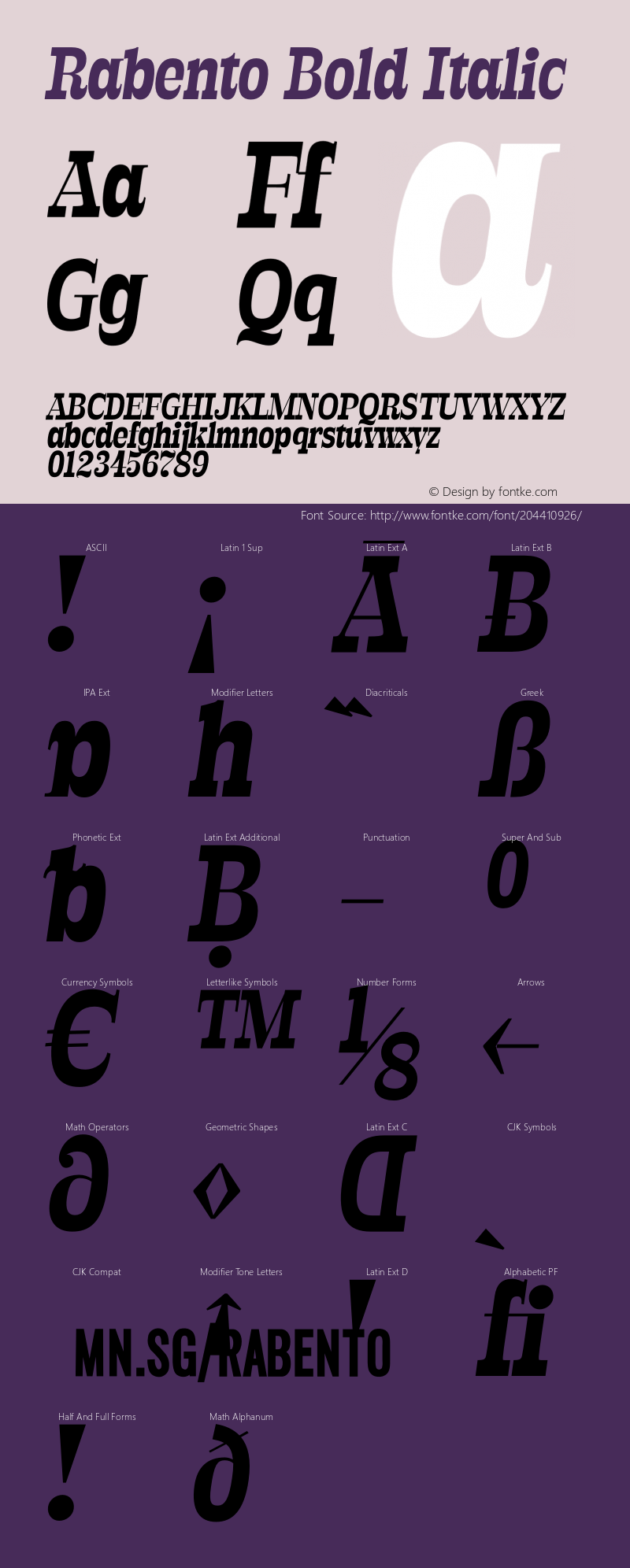 Rabento Bold Italic Version 1.000;FEAKit 1.0图片样张