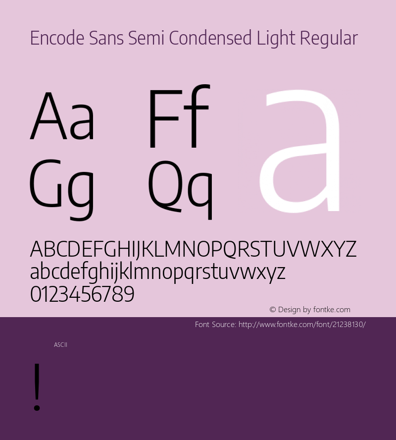 Encode Sans Semi Condensed Light Regular 图片样张