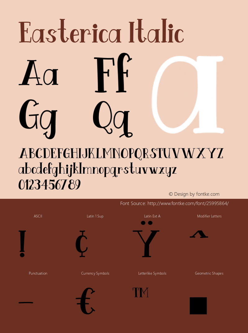 Easterica Italic Version 1.000图片样张