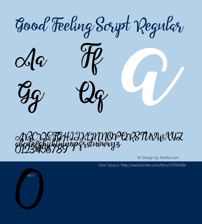 Good Feeling Script Version 1.00;December 14, 2018;FontCreator 11.5.0.2427 64-bit图片样张