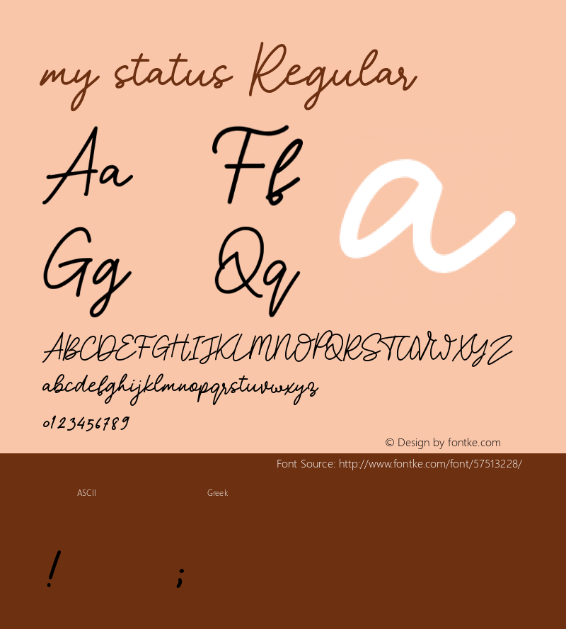 my status Version 1.00;February 9, 2020;FontCreator 11.5.0.2430 64-bit图片样张