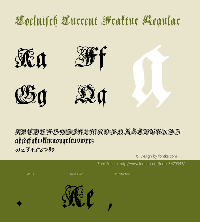 Coelnisch Current Fraktur Regular Macromedia Fontographer 4.1 5/10/97图片样张