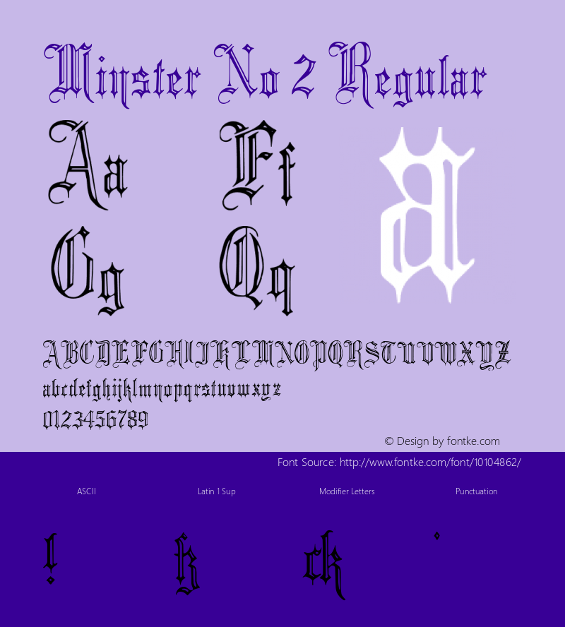 Minster No 2 Regular Version 1.0; 2002; initial release图片样张