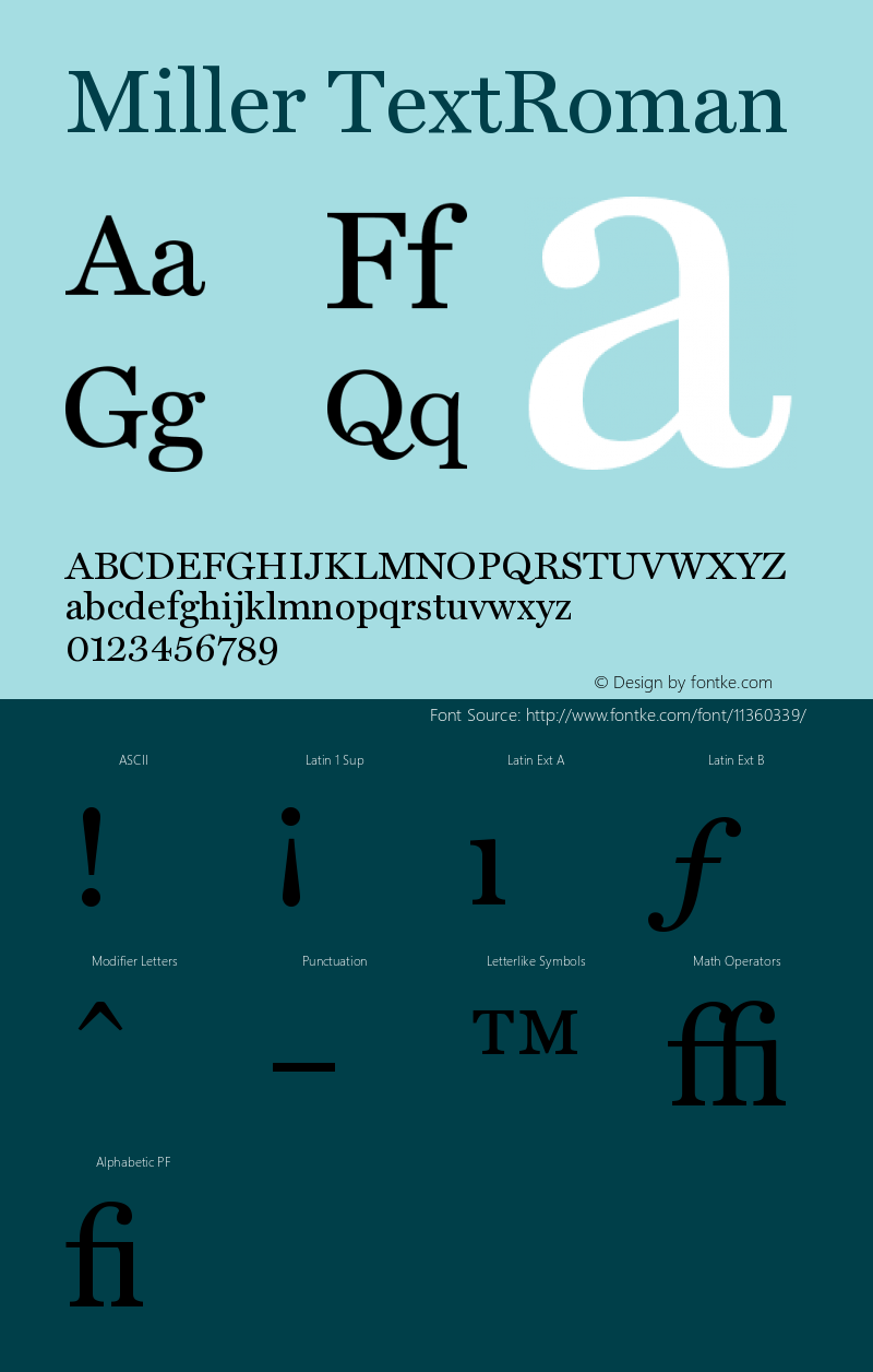 Miller TextRoman Version 001.000图片样张