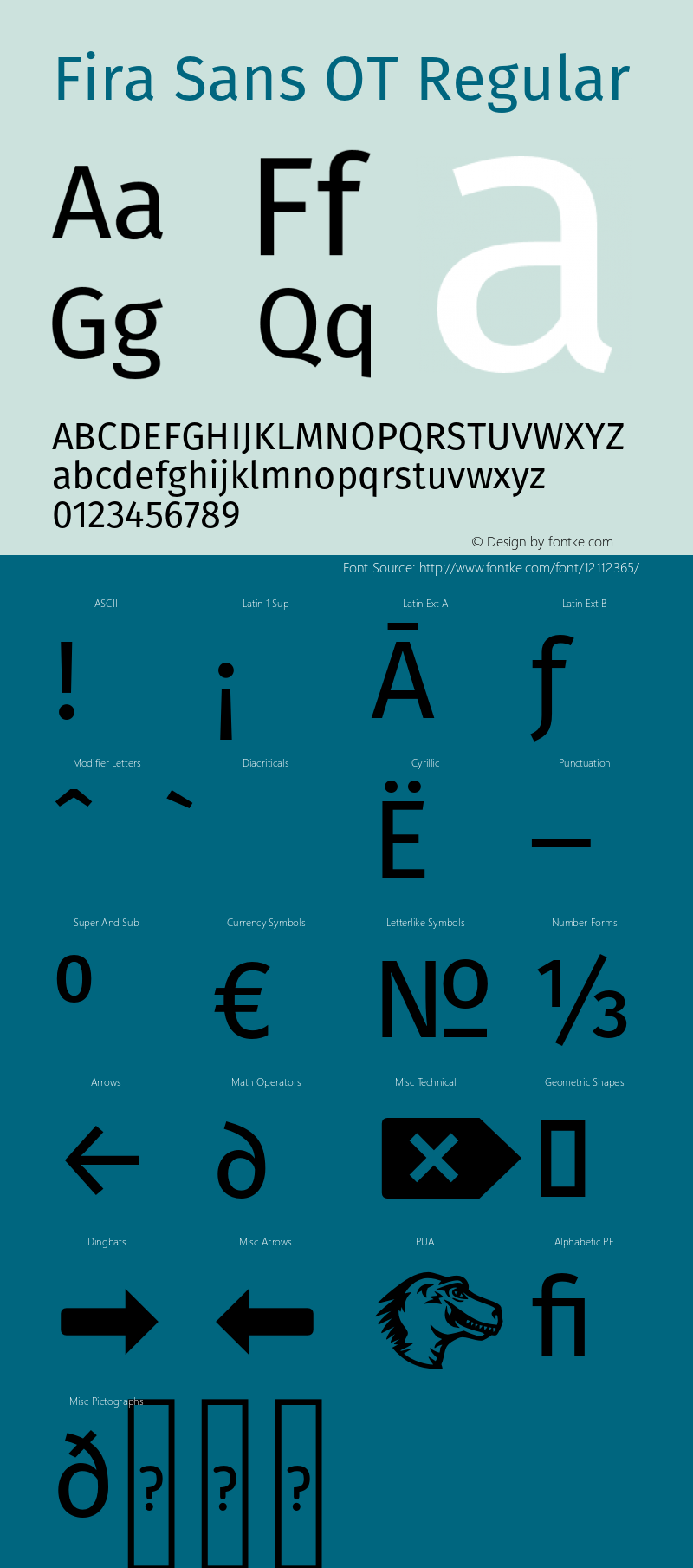 Fira Sans OT Regular Version 2.001图片样张