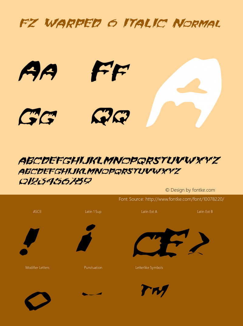 FZ WARPED 6 ITALIC Normal 1.000图片样张