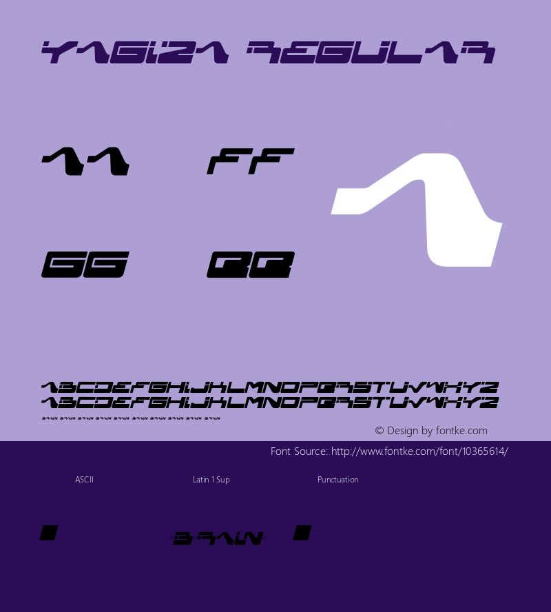 yagiza Regular Macromedia Fontographer 4.1 04/04/2001图片样张