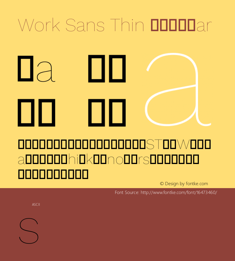 Work Sans Thin Regular Version 1.400图片样张