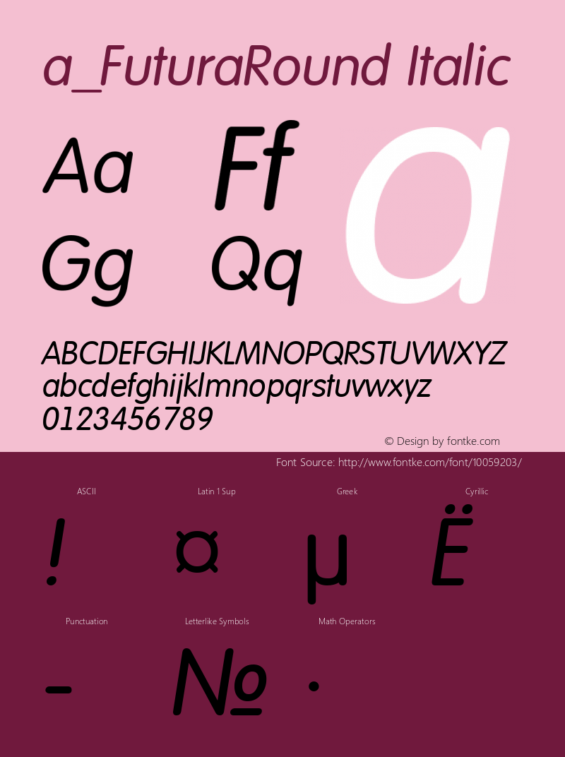 a_FuturaRound Italic Macromedia Fontographer 4.1 13.10.97图片样张