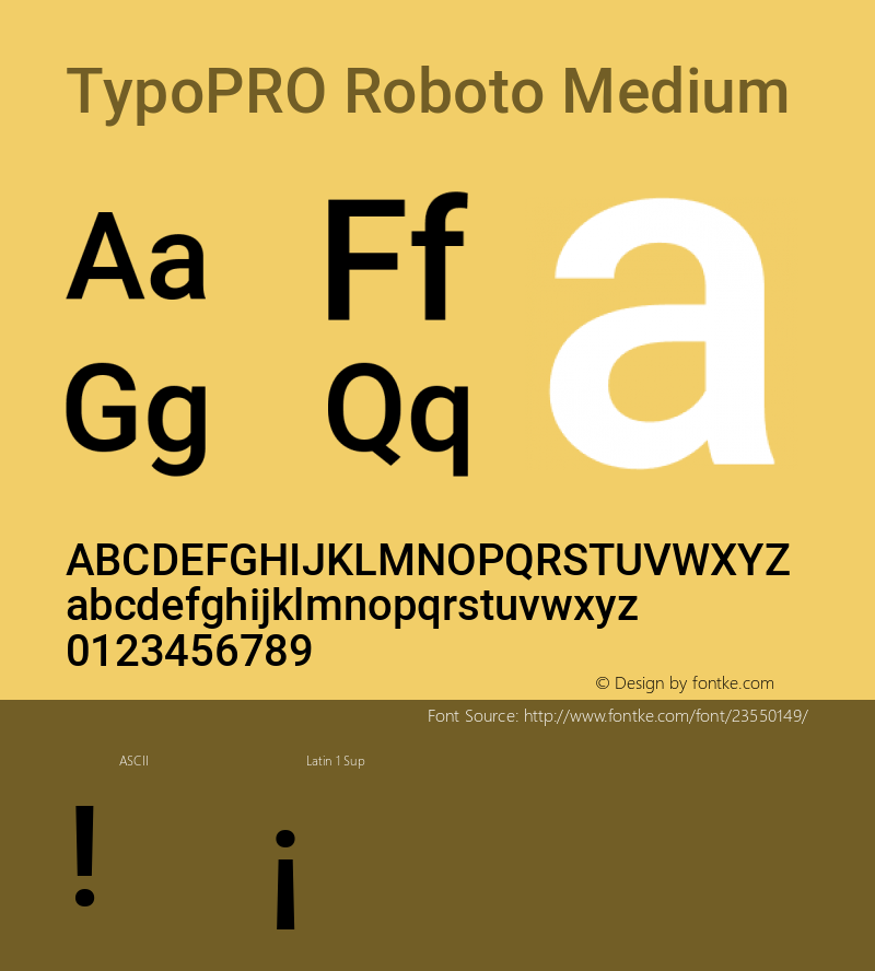 TypoPRO Roboto Medium Version 2.136; 2016图片样张