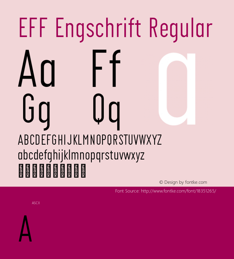 EFF Engschrift Regular Version 0.004;PS 000.004;hotconv 1.0.88;makeotf.lib2.5.64775图片样张