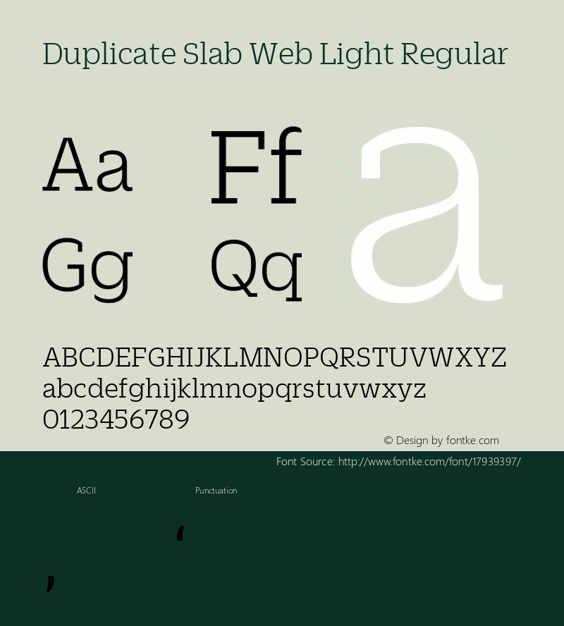 Duplicate Slab Web Light Regular Version 1.1 2013图片样张