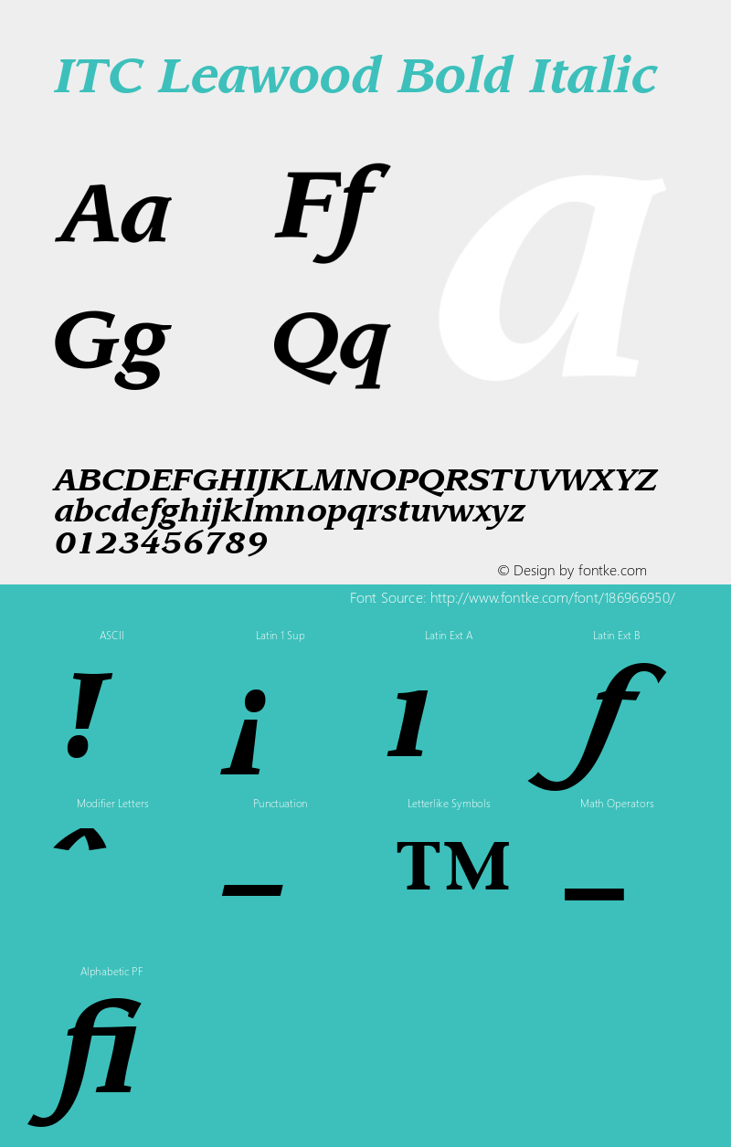 ITC Leawood Bold Italic 001.000图片样张