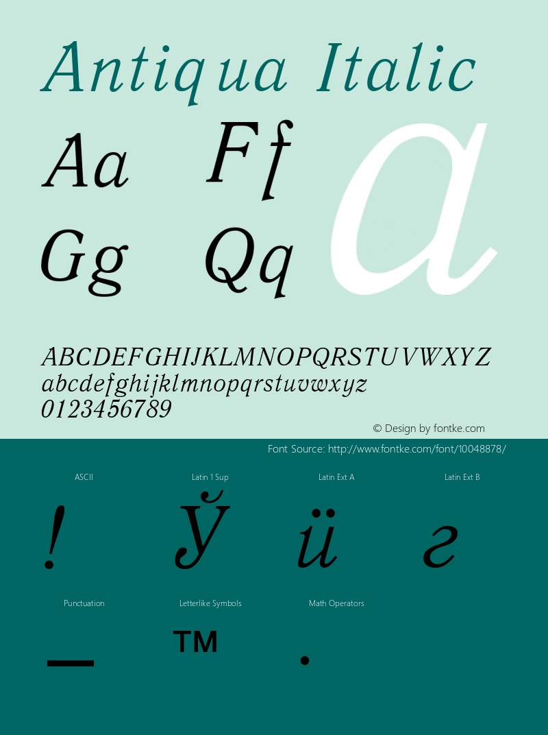 Antiqua Italic Converted from t:\ANT46___.TF1 by ALLTYPE图片样张