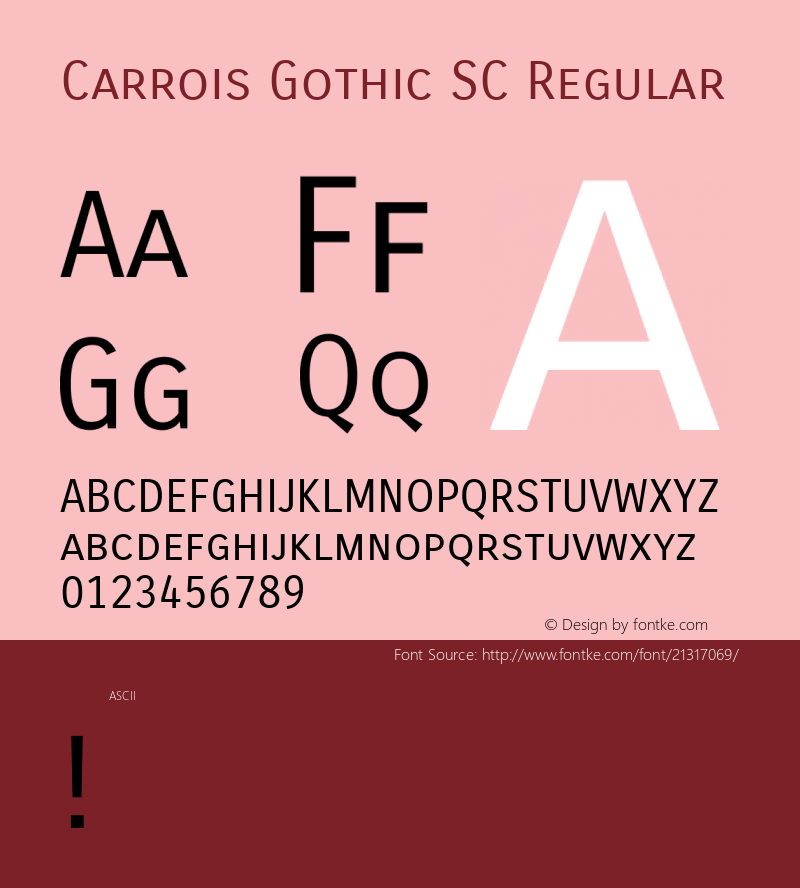 Carrois Gothic SC Regular 图片样张