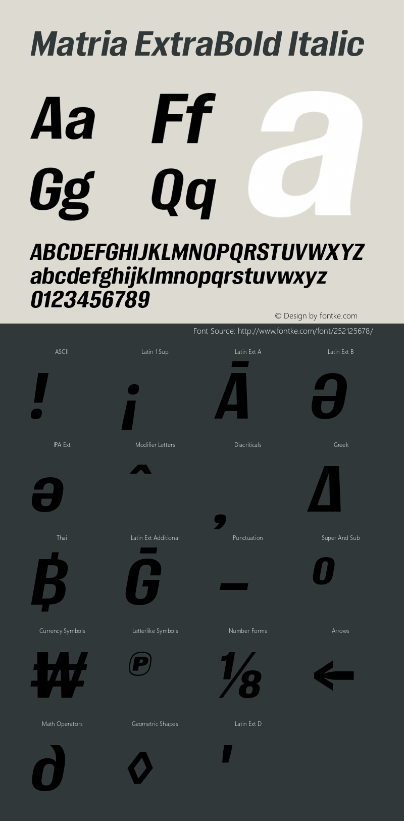 Matria ExtraBold Italic Version 1.001图片样张