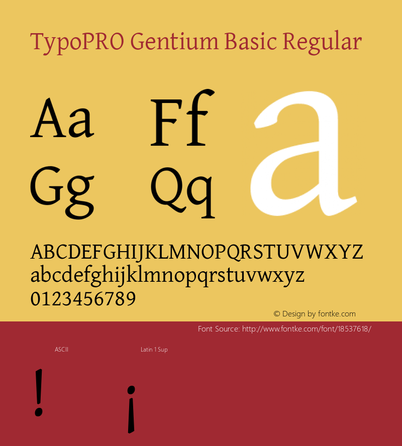 TypoPRO Gentium Basic Regular Version 1.102; 2013; Maintenance release图片样张
