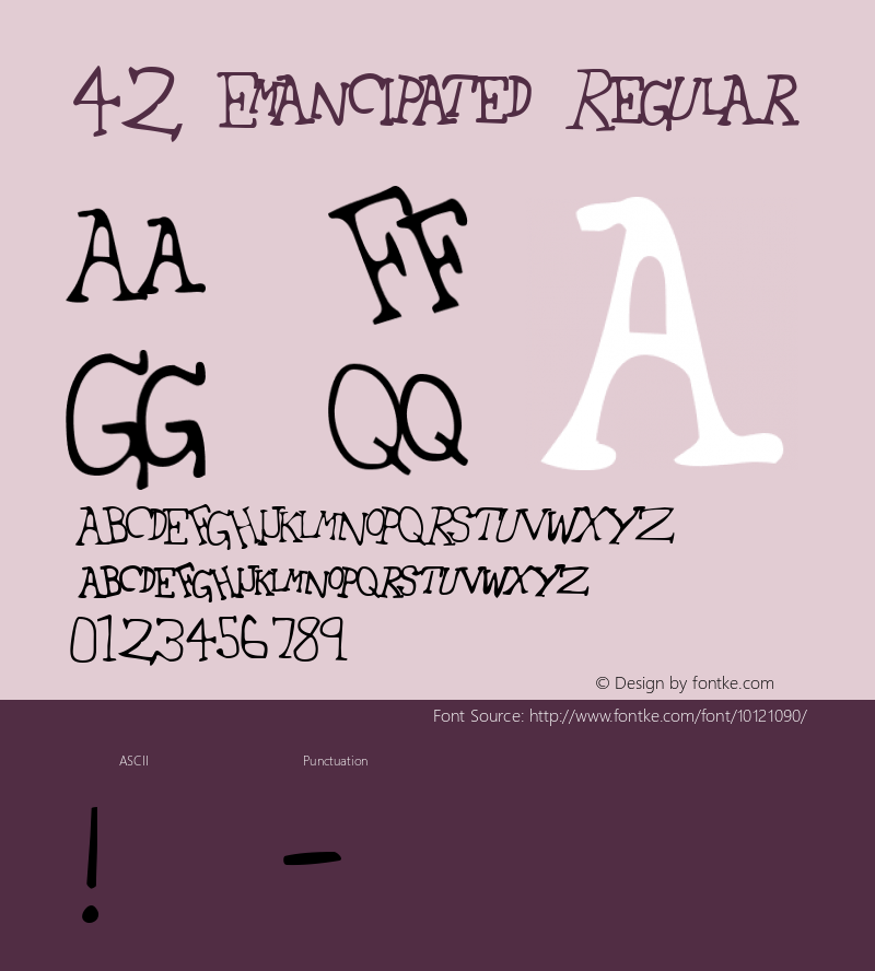 42 Emancipated Regular Macromedia Fontographer 4.1 8/11/98图片样张