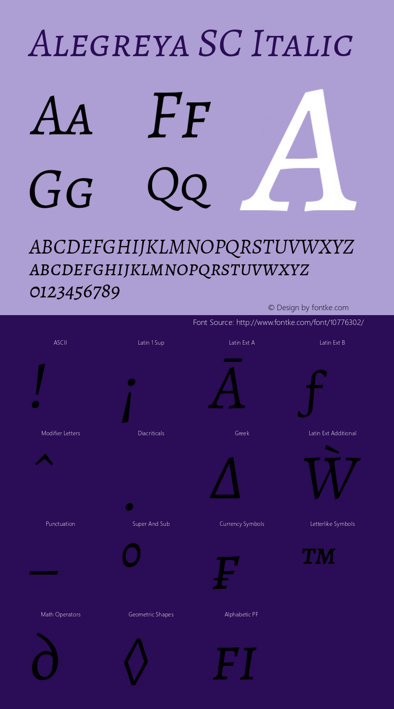 Alegreya SC Italic Version 1.003图片样张