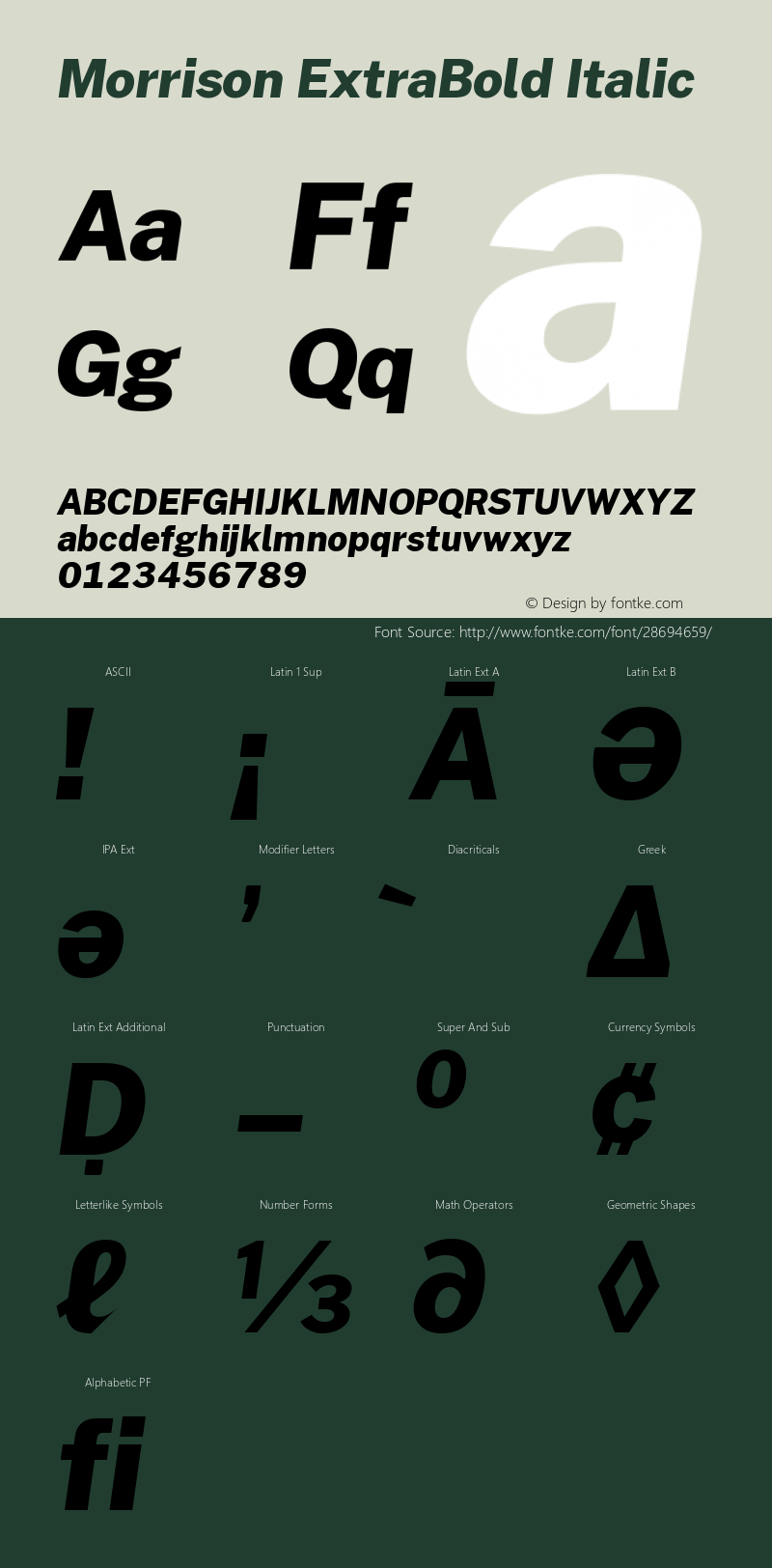 Morrison ExtraBold Italic Version 0.03;March 5, 2019;FontCreator 11.5.0.2425 64-bit图片样张