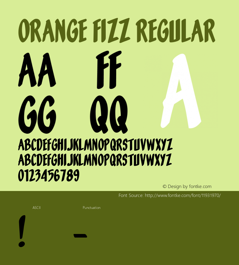 Orange Fizz Regular Macromedia Fontographer 4.1 1/30/01图片样张