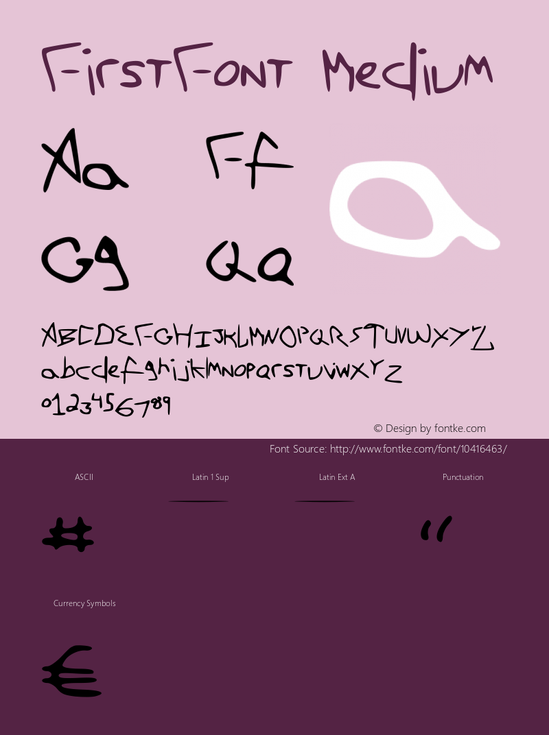 FirstFont Medium Version 001.000图片样张