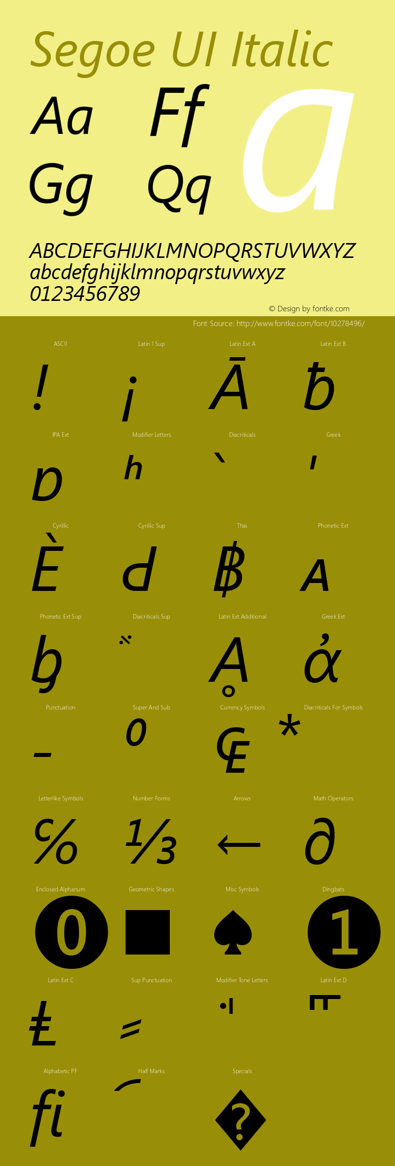 Segoe UI Italic Version 5.01图片样张