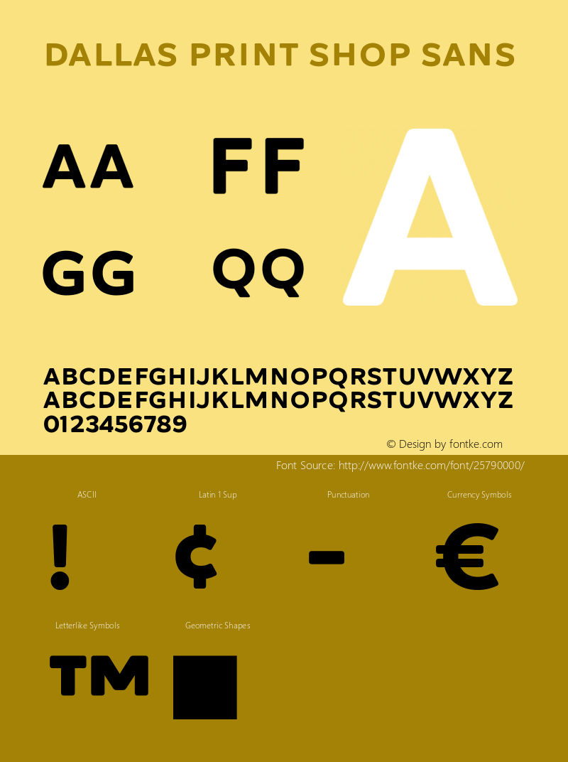 Dallas Print Shop Sans Version 1.000;PS 001.000;hotconv 1.0.88;makeotf.lib2.5.64775图片样张