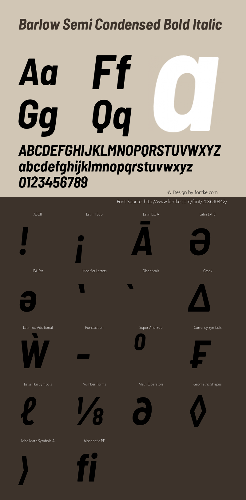 Barlow Semi Condensed Bold Italic Version 1.422;hotconv 1.0.109;makeotfexe 2.5.65596图片样张