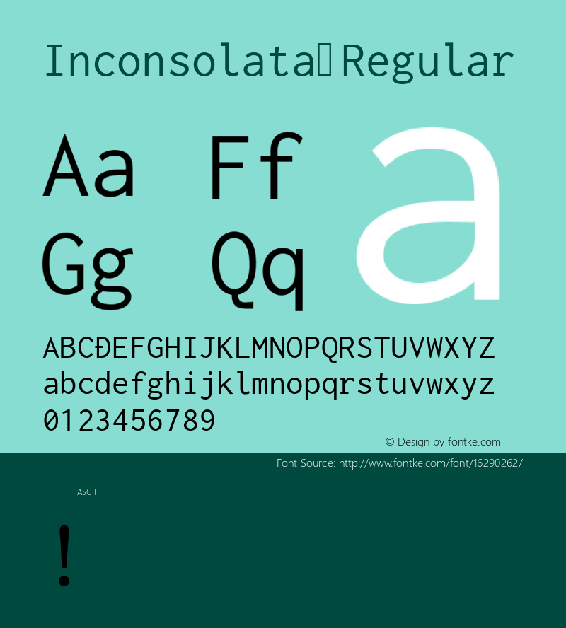 Inconsolata Regular Version 1.016图片样张