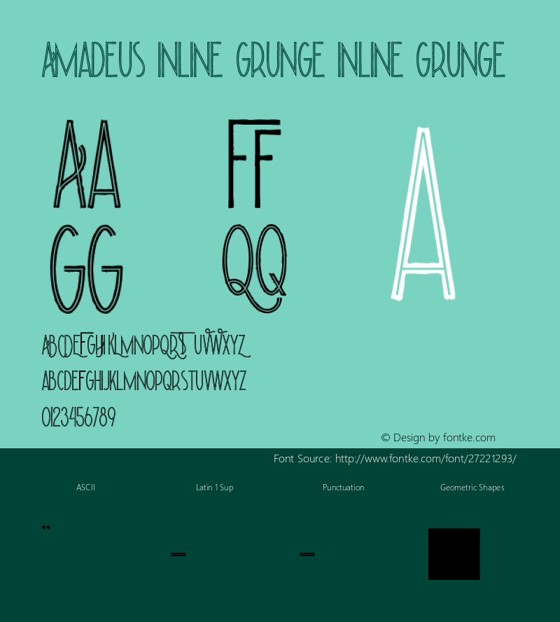 Amadeus Inline Grunge Inline Grunge Version 1.00;September 12, 2018;FontCreator 11.5.0.2427 32-bit图片样张