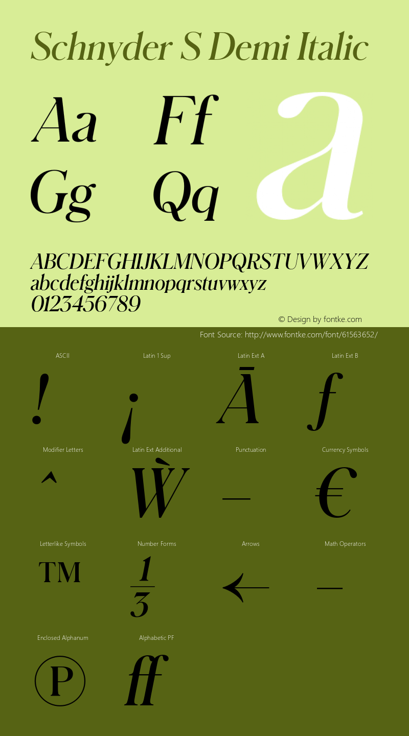 SchnyderS-DemiItalic Version 1.001图片样张