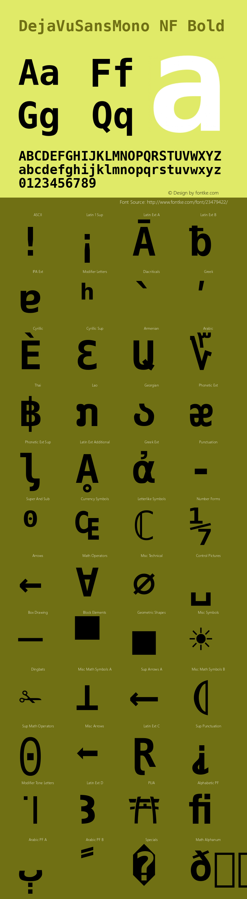 DejaVu Sans Mono Bold Nerd Font Complete Windows Compatible Version 2.37图片样张