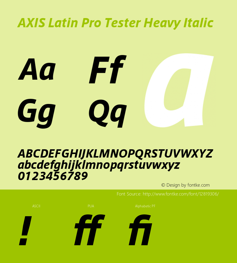 AXIS Latin Pro Tester Heavy Italic Version 1.103;PS 1.000;Core 1.0.38;makeotf.lib1.6.5960; TT 0.93图片样张