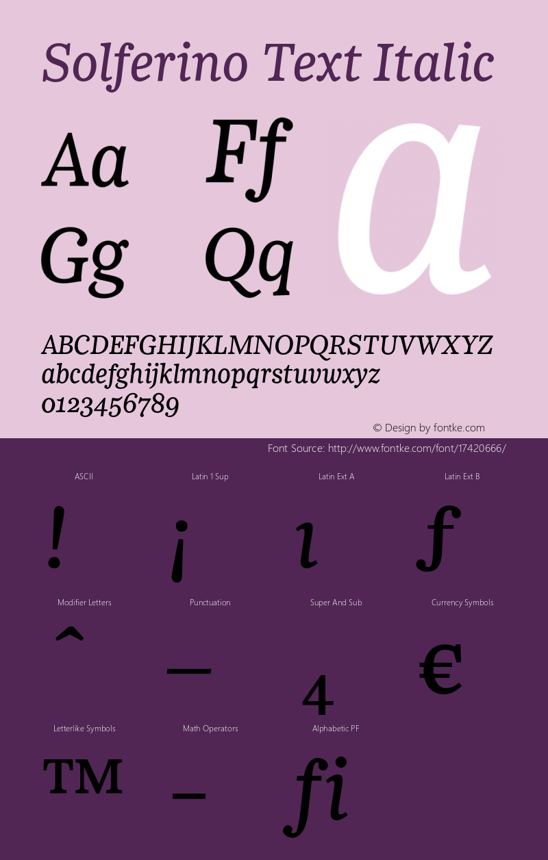 Solferino Text Italic Version 001.001图片样张