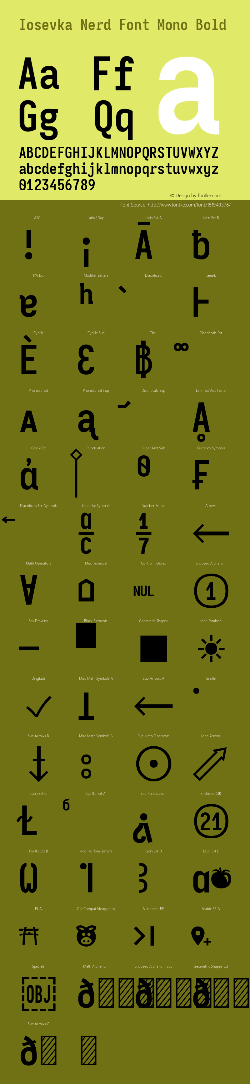 Iosevka Mayukai Monolite Bold Nerd Font Complete Mono Version 10.3.4; ttfautohint (v1.8.4)图片样张