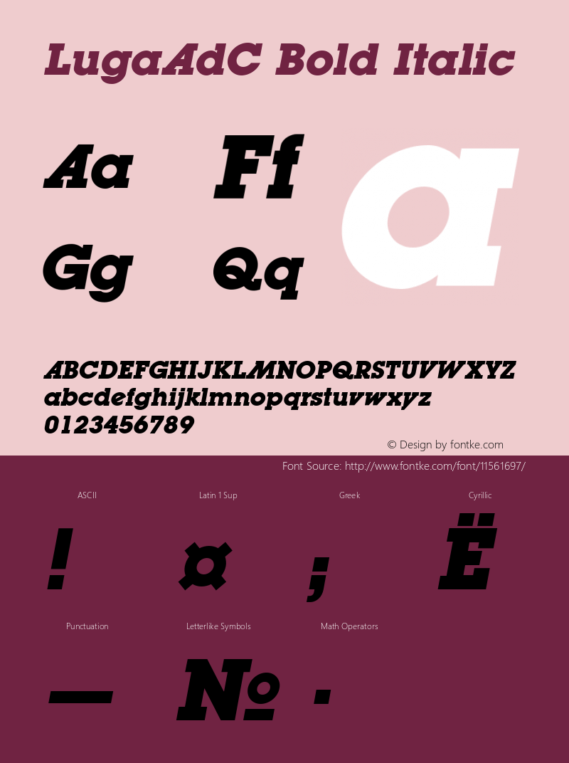 LugaAdC Bold Italic Version 1.000图片样张