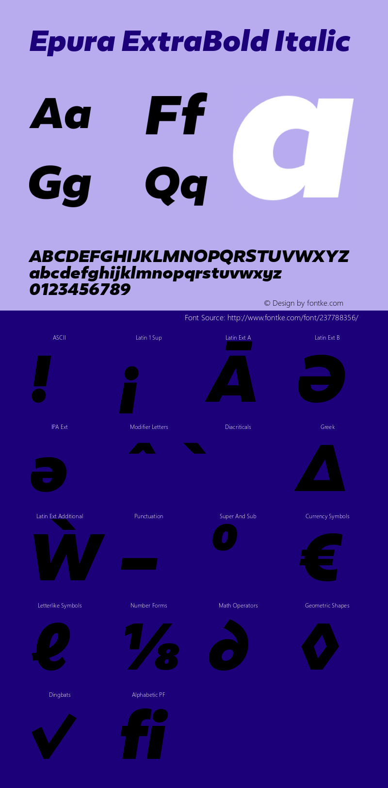 Epura ExtraBold Italic Version 1.005;PS 001.005;hotconv 1.0.88;makeotf.lib2.5.64775图片样张