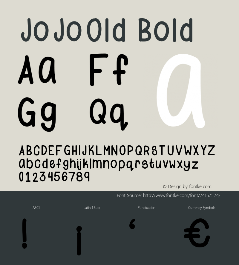 JoJoOld-Bold Version 001.000图片样张