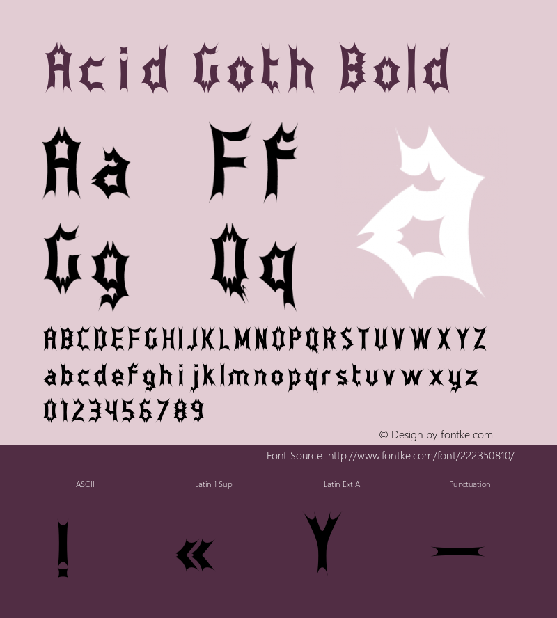 Acid Goth Bold Version 1.002;Fontself Maker 3.5.4图片样张