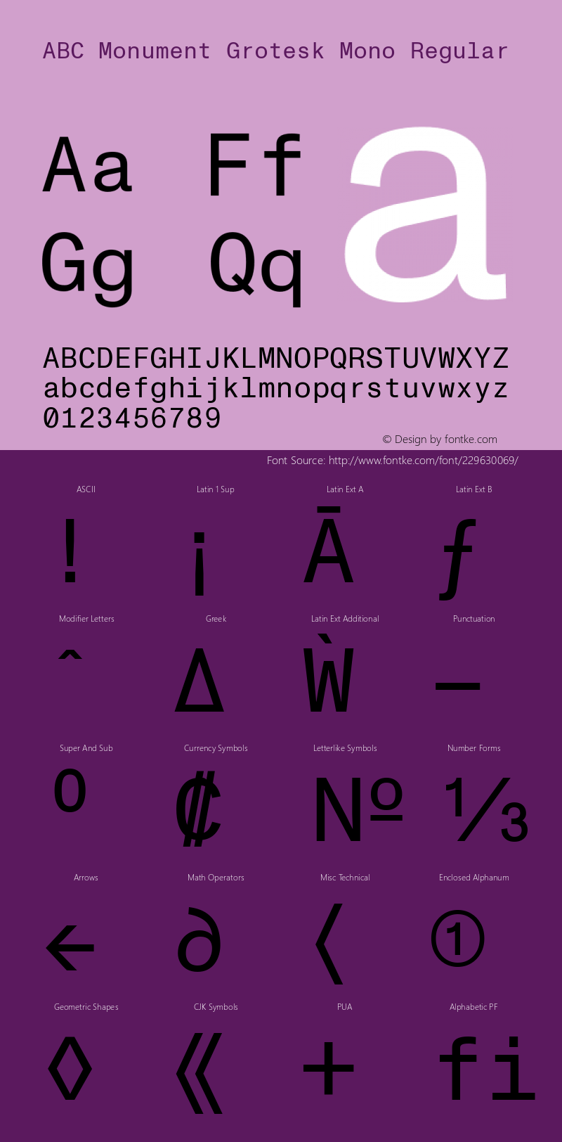 ABC Monument Grotesk Mono Regular Version 2.001图片样张