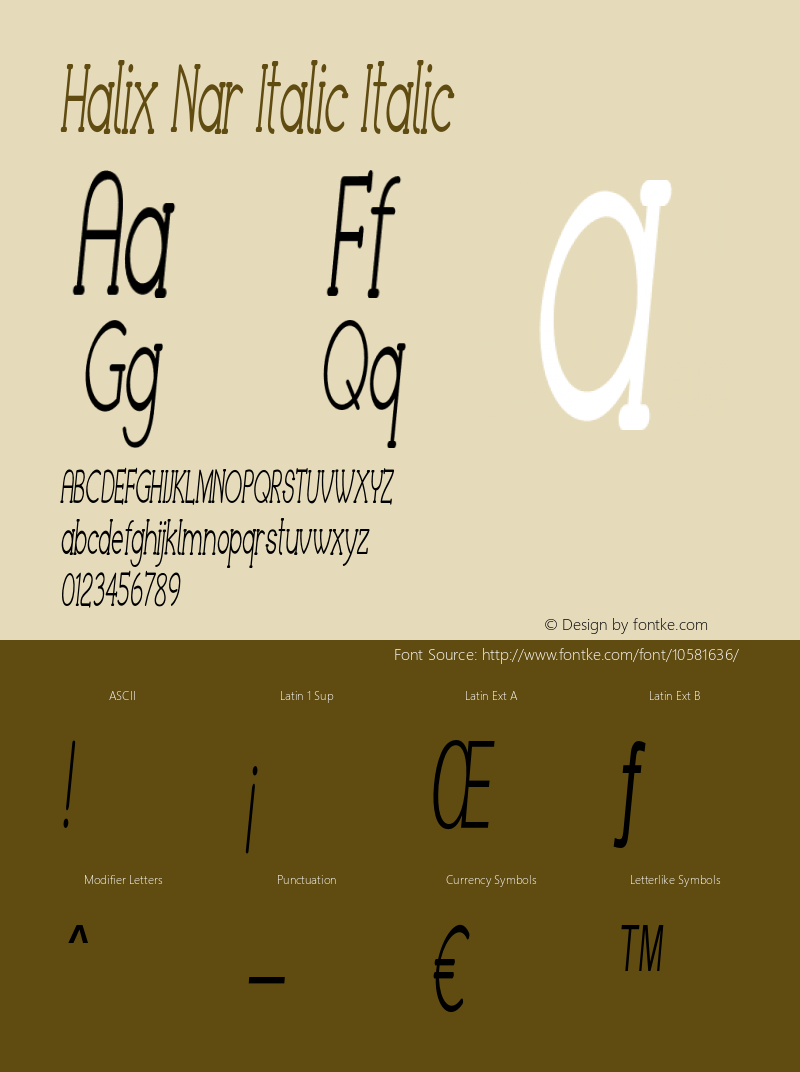 Halix Nar Italic Italic Version 1.000图片样张