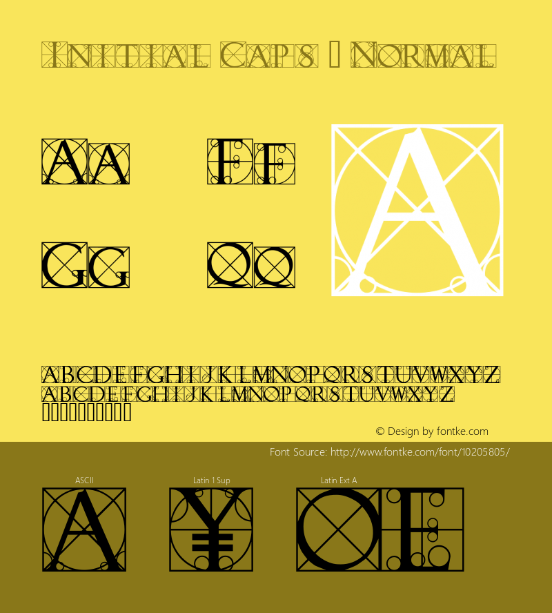 Initial Caps 3 Normal Macromedia Fontographer 4.1 9/25/96图片样张