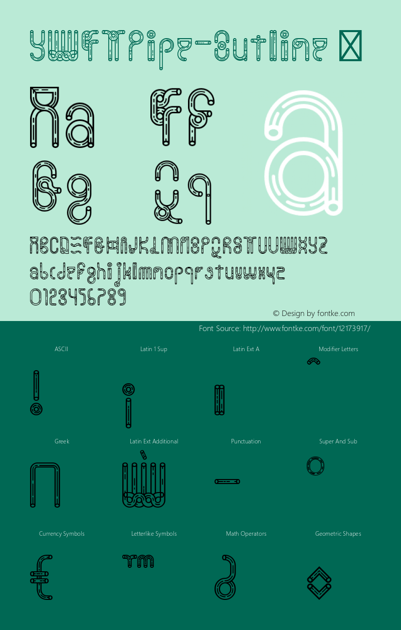 YWFTPipe-Outline ☞ Version 1.000;PS 001.000;hotconv 1.0.70;makeotf.lib2.5.58329;com.myfonts.easy.ywft.ywft-pipe.outline.wfkit2.version.4kSq图片样张