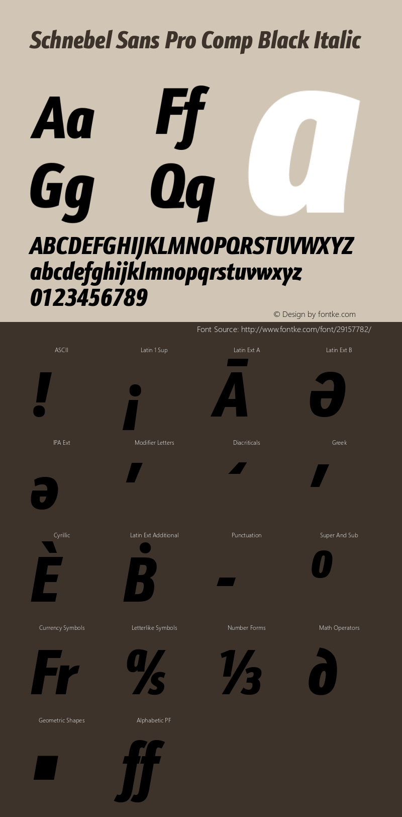 Schnebel Sans Pro Comp Black Italic Version 1.00图片样张