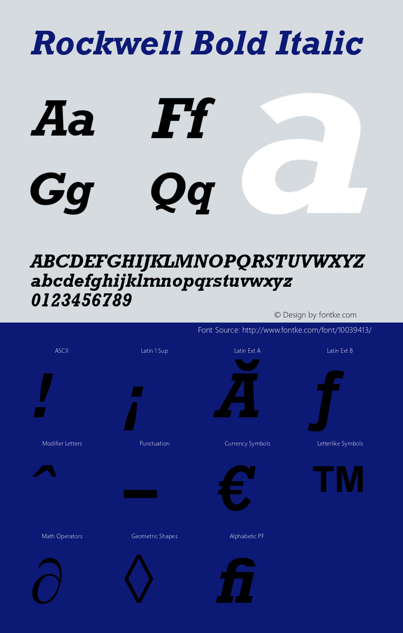 Rockwell Bold Italic Version 1.65图片样张