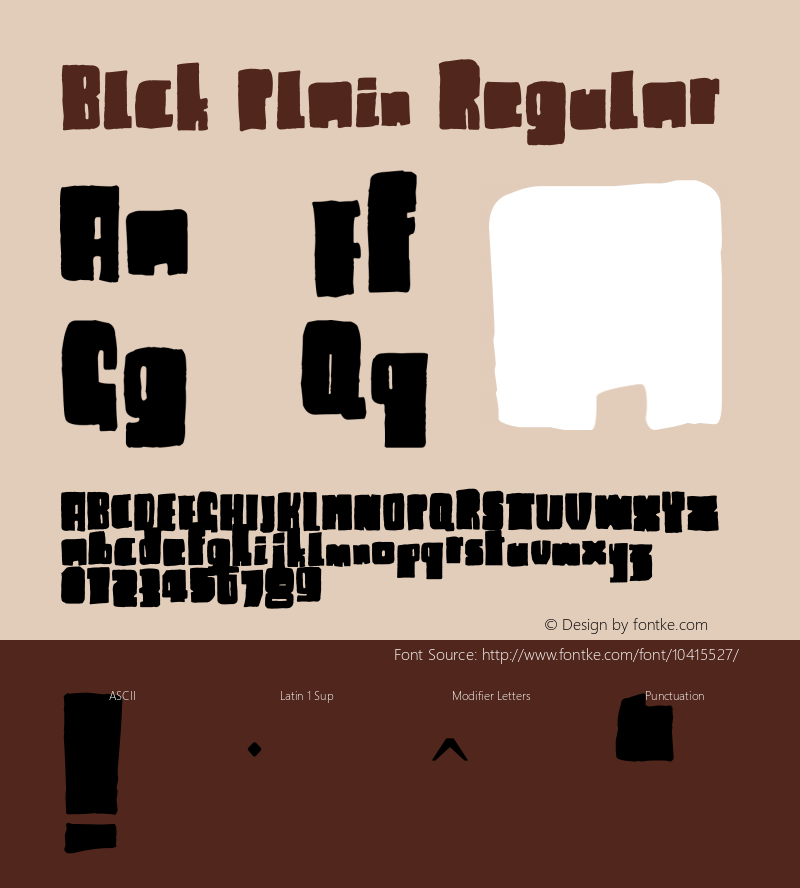 Blck Plain Regular Version 1.00 March 5, 2011, initial release图片样张