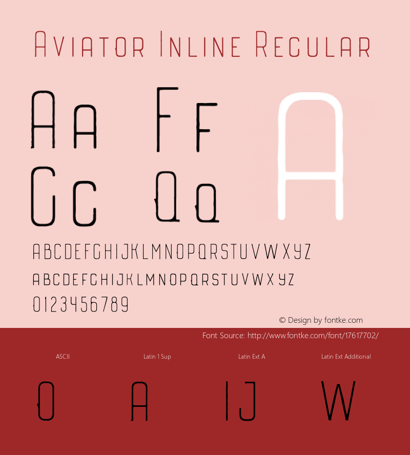Aviator Inline Regular Version 1.000;PS 001.000;hotconv 1.0.70;makeotf.lib2.5.58329 DEVELOPMENT图片样张
